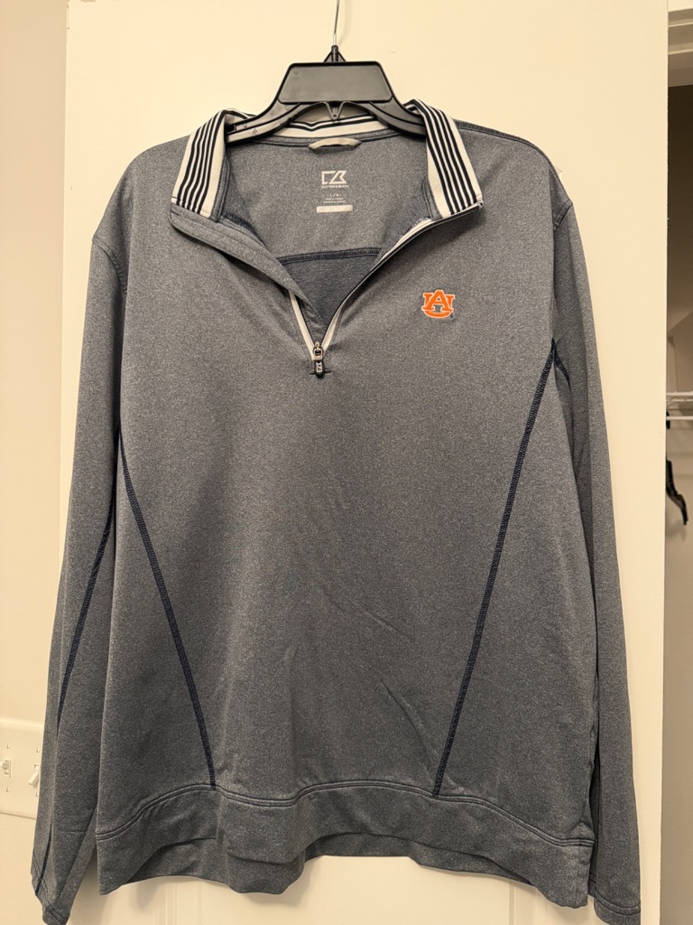 Auburn University Men's Gray Quarter-Zip Pullover Sweater